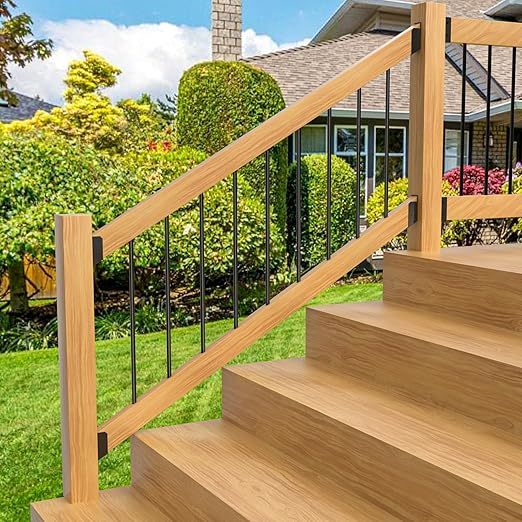 Installed deck railing bracket showing 30° angle connection