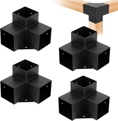 Outdoors Modern Pergola Bracket Set Wood Post Base Kit With Steel Brackets Modular Sizing Pergola Bracket Kits