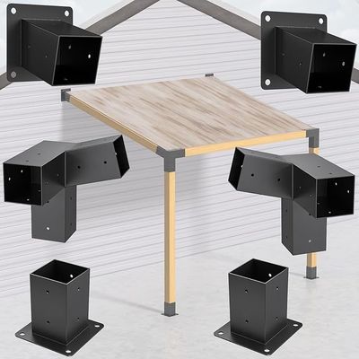 Pergola Kit – 4x4 Inch 3-Way Slanted Brackets for Outdoor Pergolas, Gazebos & Sheds