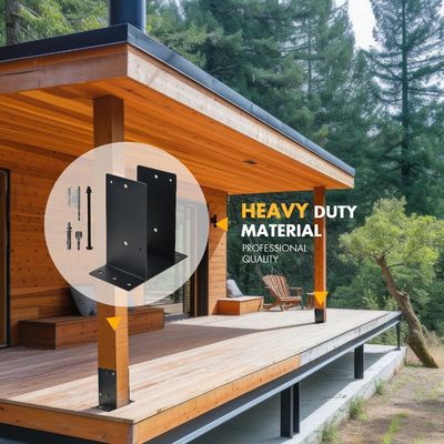 Heavy-Duty Black Powder Coated Metal Post Anchor Deck Fence Pergolas ...